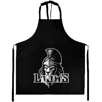 Discover Majestic Warrior Lion Logo Design Aprons