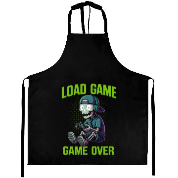 Discover Skull Gamer Loading Screen Art Aprons