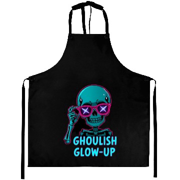 Discover Neon Skeleton with Ghoulish Glow-Up Aprons