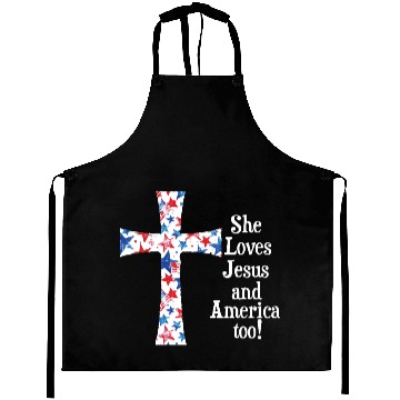 Discover Patriotic Jesus Cross Design Aprons