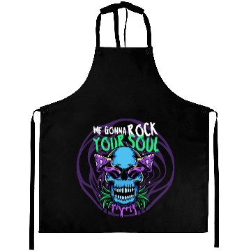 Discover Psychedelic Rock Skull Design Aprons
