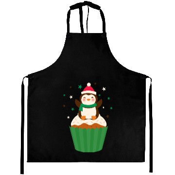 Discover Whimsical Penguin Holiday Cupcake Design Aprons