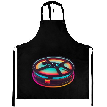 Discover Neon Color Wheel Retro Design Aprons
