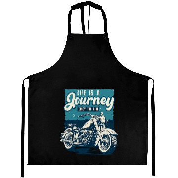 Discover Journey Motorcycle Adventure Illustration Aprons