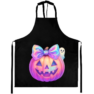 Discover Glowing Halloween Pumpkin with Iridescent Bow Aprons