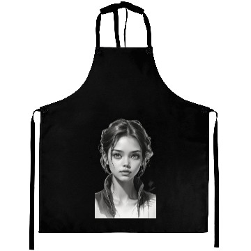 Discover Ethereal Portrait with Monochrome Elegance Aprons