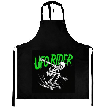 Discover UFO Skeleton Skateboard Design Aprons
