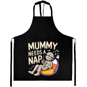 Discover Mummy with Coffee Napping Design Aprons