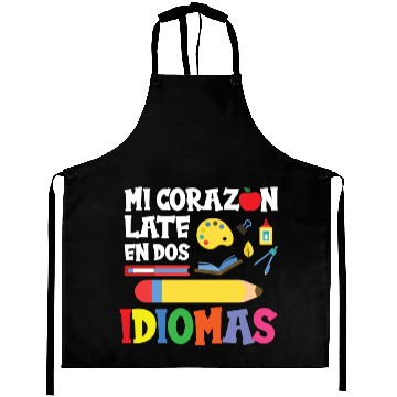 Discover Mi Corazon Idiomas Spanish English Teacher Aprons