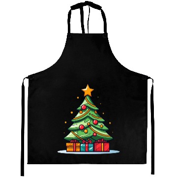 Discover Festive Christmas Tree with Gifts Aprons