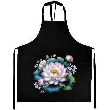 Discover Lotus and Flowers Blossom Aprons