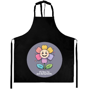 Discover Whimsical Sad Flower with Funny Quote Aprons
