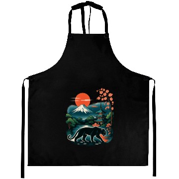 Discover Serene Japanese Landscape with Mount Fuji Aprons