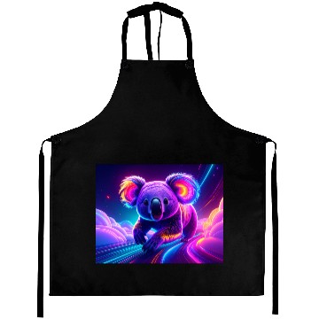 Discover Neon Koala in Cosmic Dreamscape Aprons