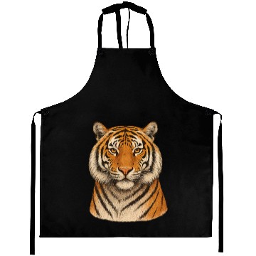 Discover Realistic Tiger Head Aprons Design