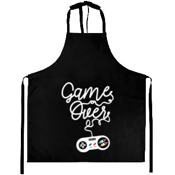 Discover Game Over Gaming Console Illustration Aprons