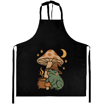 Discover Witch Frog with Mushroom and Night Sky Aprons