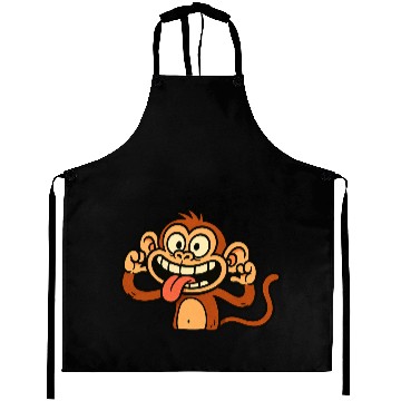 Discover Playful Monkey Cartoon Design Aprons