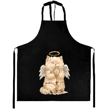 Discover Heavenly Praying Cat with Angel Wings Aprons