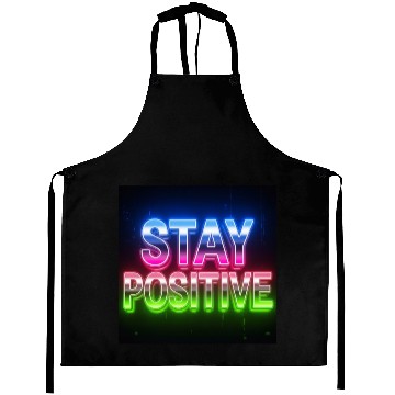 Discover Neon Stay Positive Motivational Design Aprons
