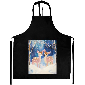 Discover Enchanted Winter Deer Scene Aprons