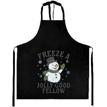 Discover Frosty Snowman Jolly Greeting Design Aprons