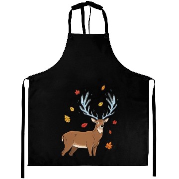 Discover Autumn Mystic Deer Illustration Aprons