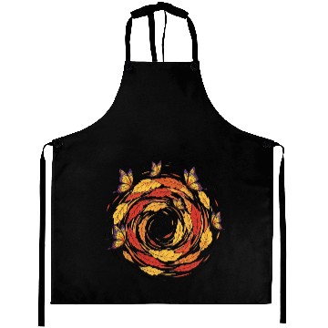 Discover Autumn Leaves and Butterfly Spiral Aprons