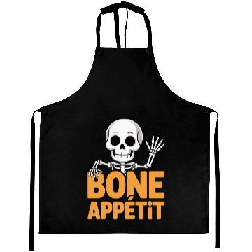 Discover Halloween Skeleton with Bone Appétit Text Aprons