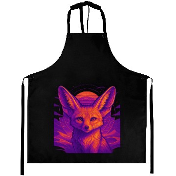 Discover Neon Fox Constellation Art Aprons