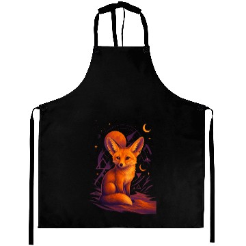 Discover Mystical Fox Under Lunar Eclipse Aprons