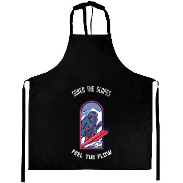 Discover Shred the Slopes Ski Warrior Design Aprons