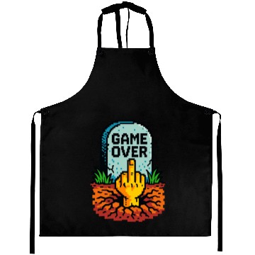 Discover Retro Game Over Pixel Art Funny Gamer Design Aprons
