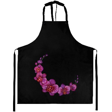 Discover Violet Moon Orchid Flower branch illustration Aprons