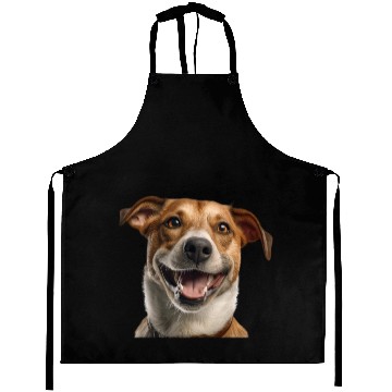Discover Joyful Jack Russell Dog Illustration Aprons