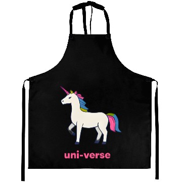Discover Colorful Cartoon Unicorn Illustration Aprons