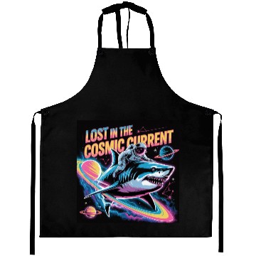 Discover Cosmic Shark Astronaut Aprons Design