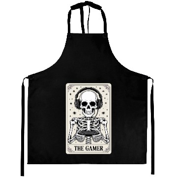 Discover Tarot Card Skeleton Video Game Halloween Gamer Aprons