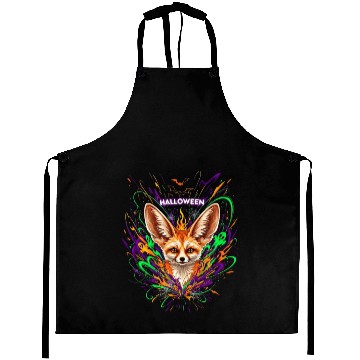 Discover Halloween Fox with Psychedelic Fireworks Aprons