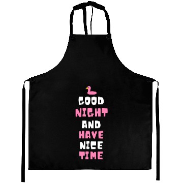 Discover Whimsical Pink Flamingo Night Message Aprons