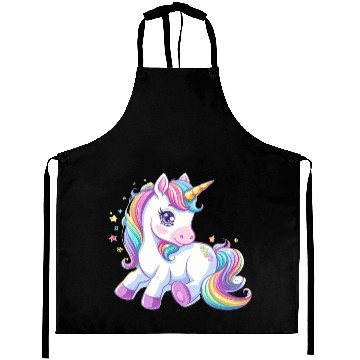 Discover Cute unicorn rainbow fantasy Aprons