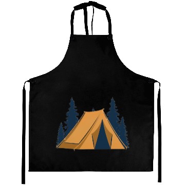 Discover Serene Forest Camping Scene Aprons