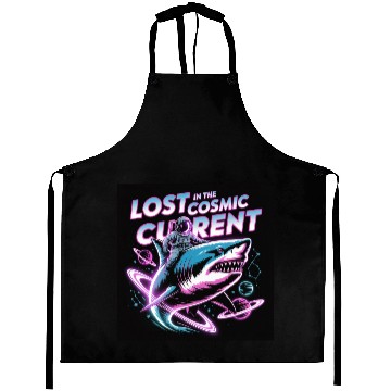Discover Lost in the Cosmic Shark Adventure Aprons