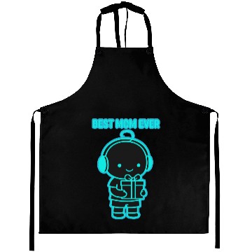Discover Best Mom Ever Neon Glow Design Aprons