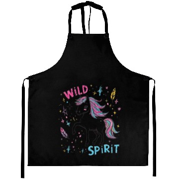Discover Colorful Wild Unicorn Spirit Design Aprons