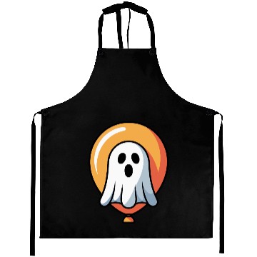Discover Halloween Ghost with Orange Halo Aprons