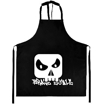 Discover Minimalist Skull Graffiti Design Aprons