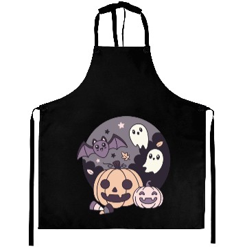 Discover Halloween Kawaii Pumpkin Ghost Bat Aprons