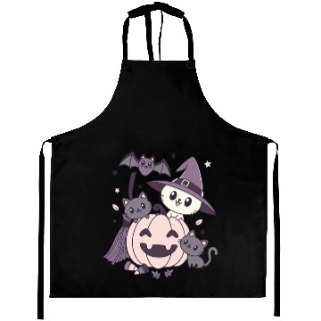 Discover Halloween Kawaii Cat Pumpkin Ghosts Aprons