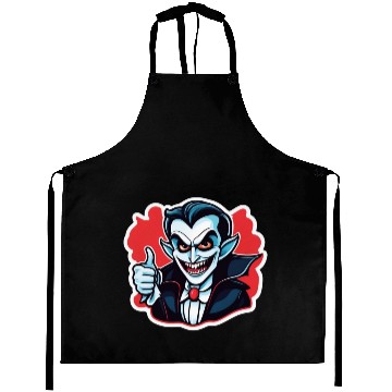 Discover Vampire Villain Cartoon Illustration Aprons